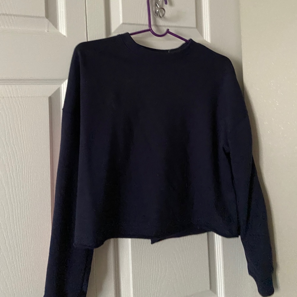 Navy Cropped Sweater